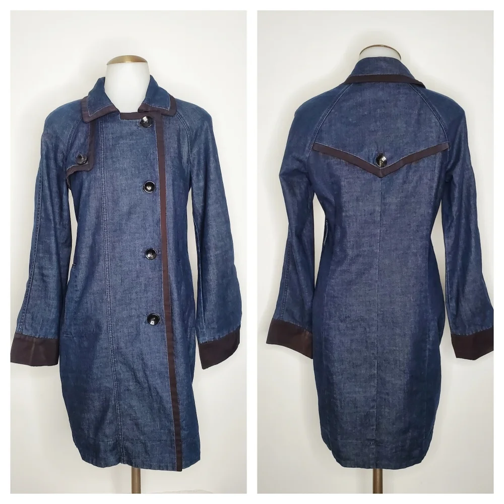 VTG 90s Pennyblack | Denim Trench Coat - Picture 2 of 8
